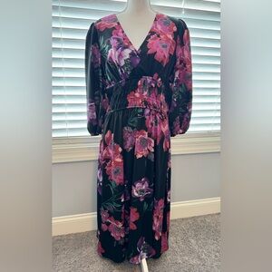 Beautiful Long Black Floral Dress